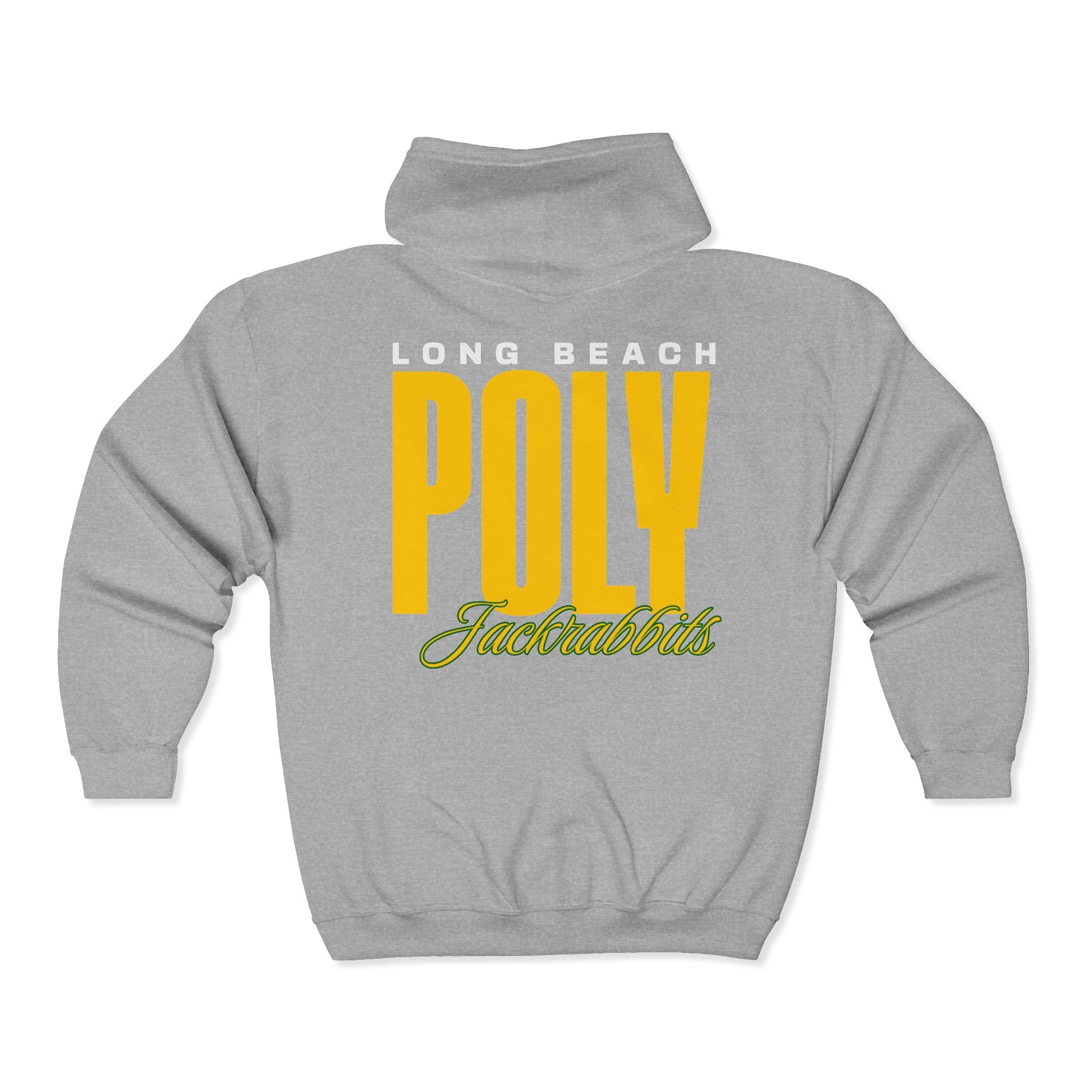 Personalizable Printed Long Beach Poly Jackrabbits Full‑Zip Hoodie