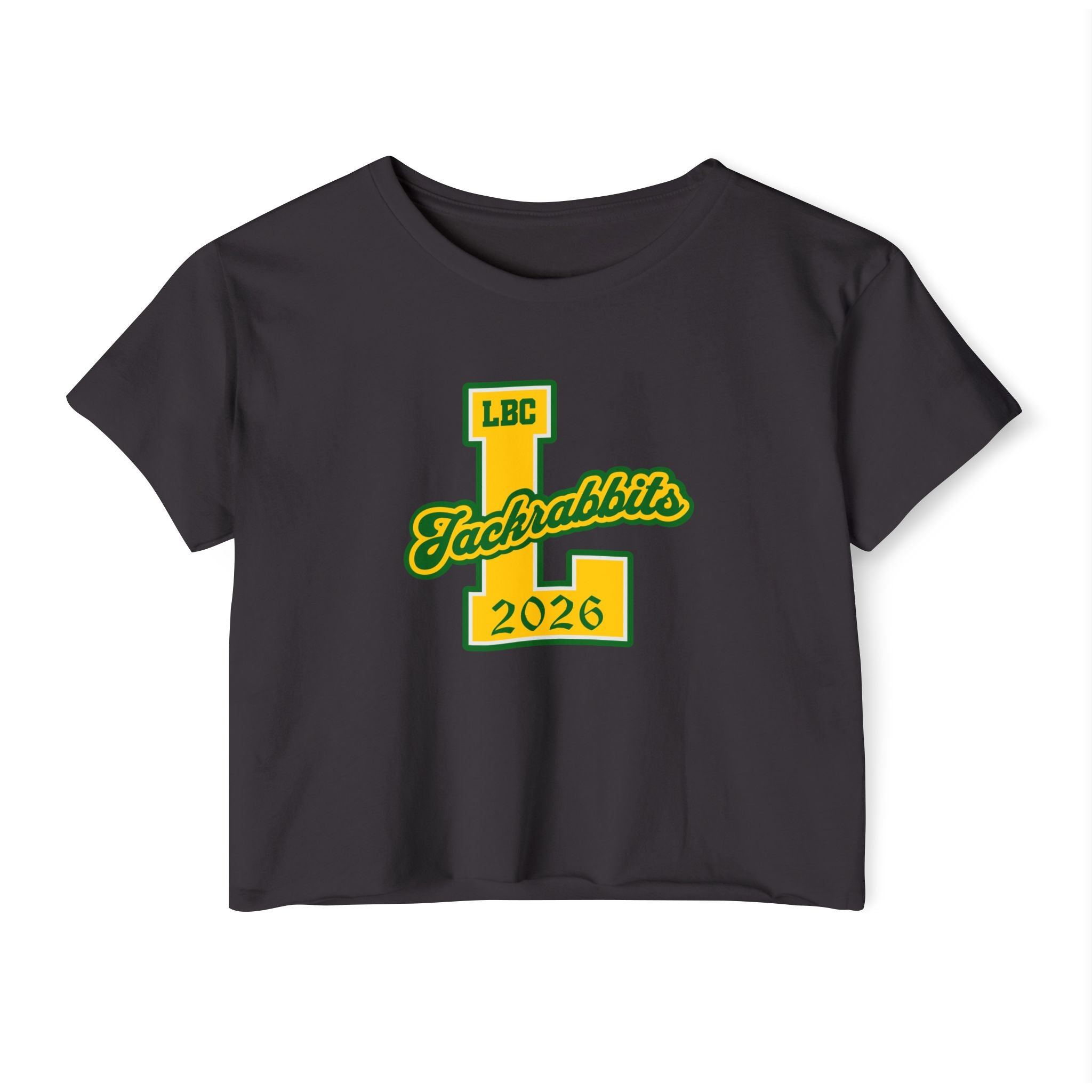 LB Poly Personalizable "Graduation Year" Varsity Crop Top T-Shirt