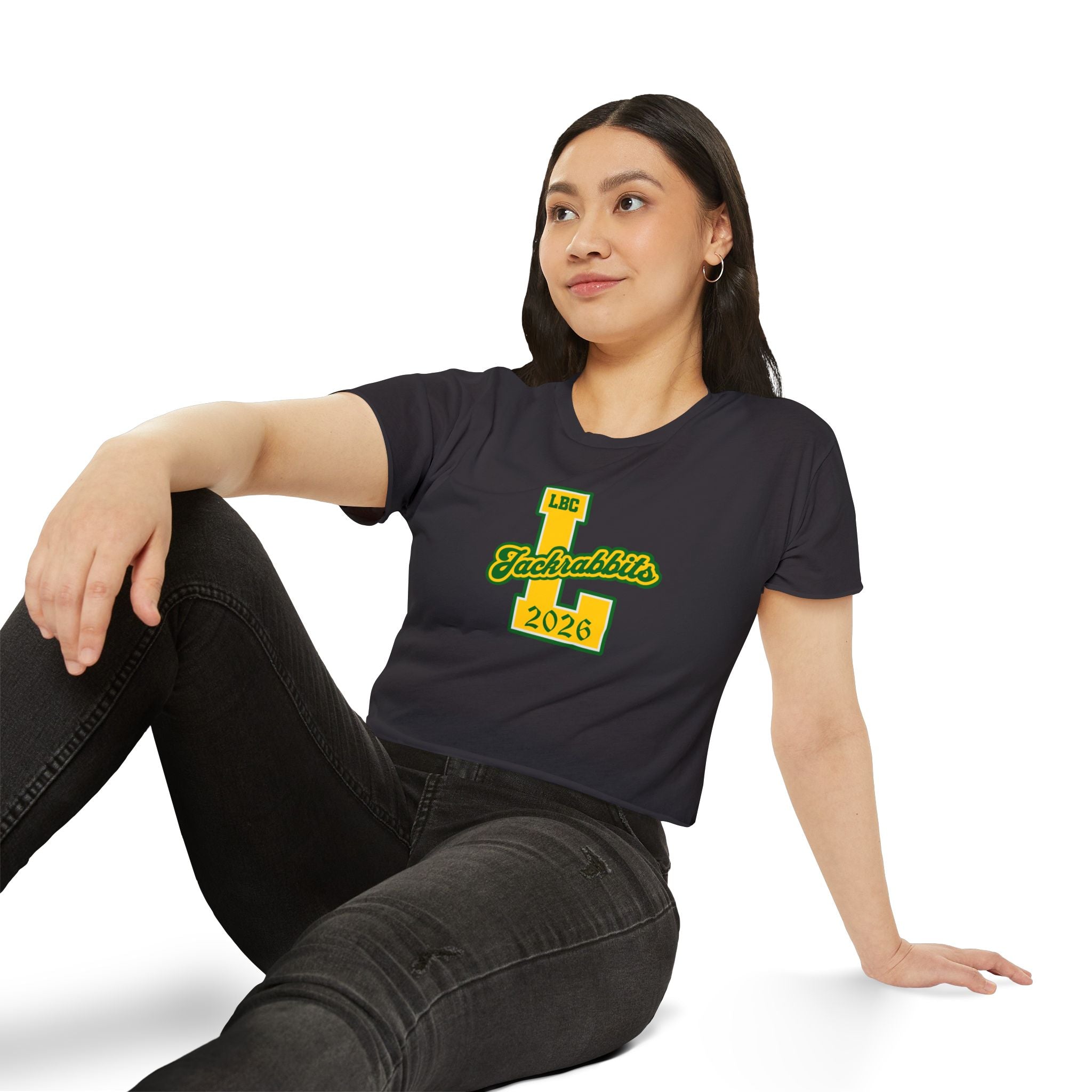 LB Poly Personalizable "Graduation Year" Varsity Crop Top T-Shirt