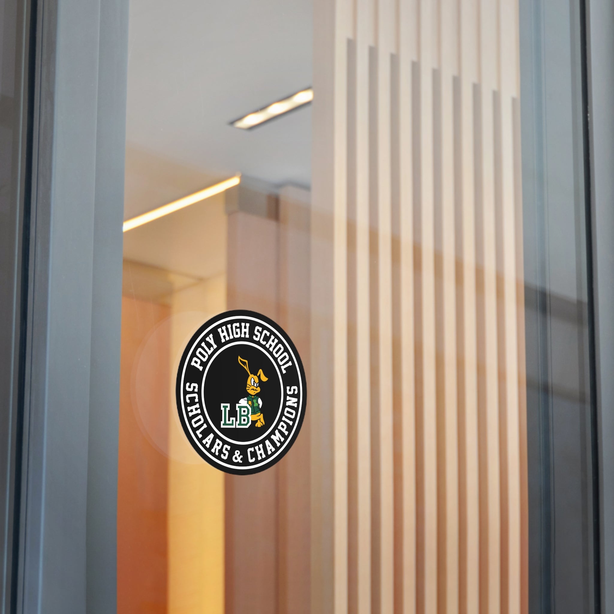 LB Poly Scholars and Champions Seal Round Stickers