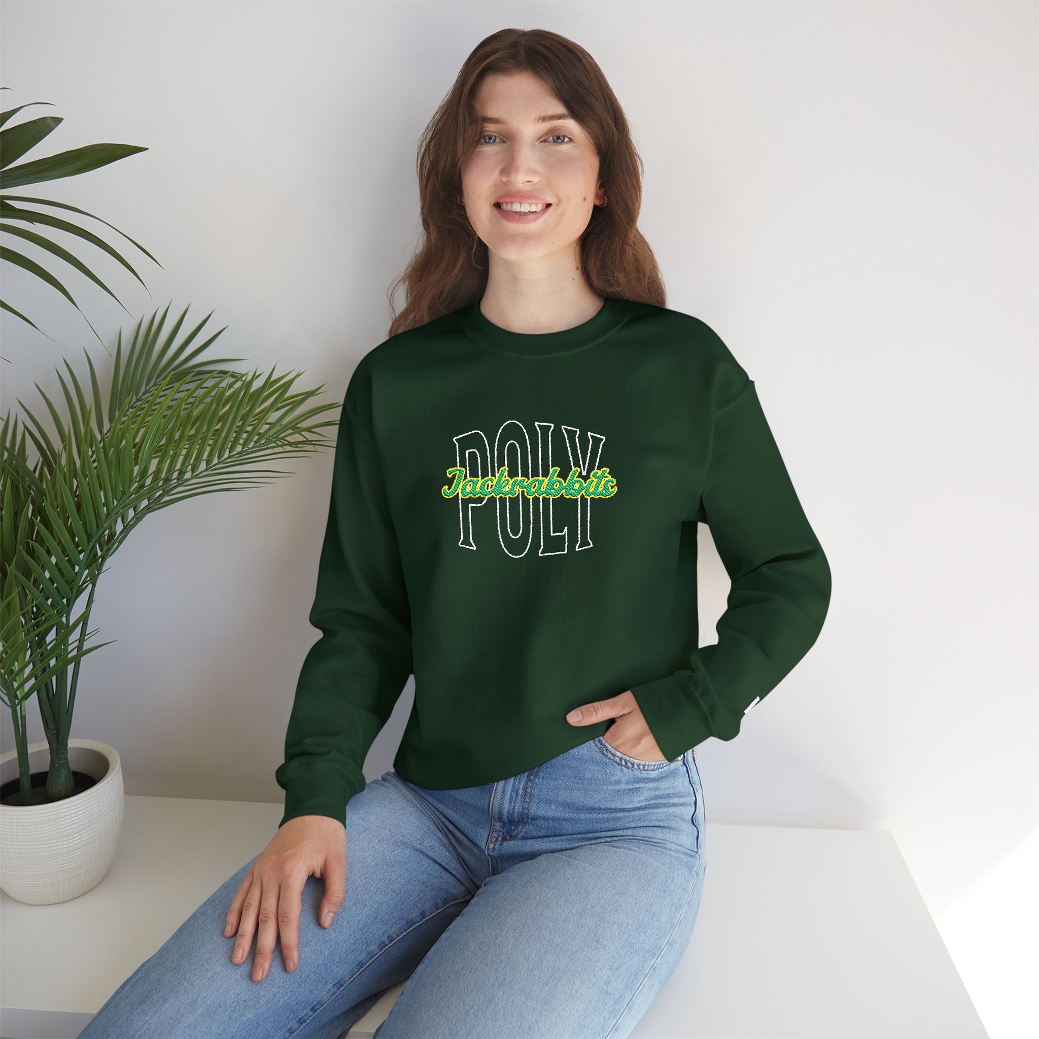 Personalizable Initial Embroidery Poly Crewneck Sweatshirt