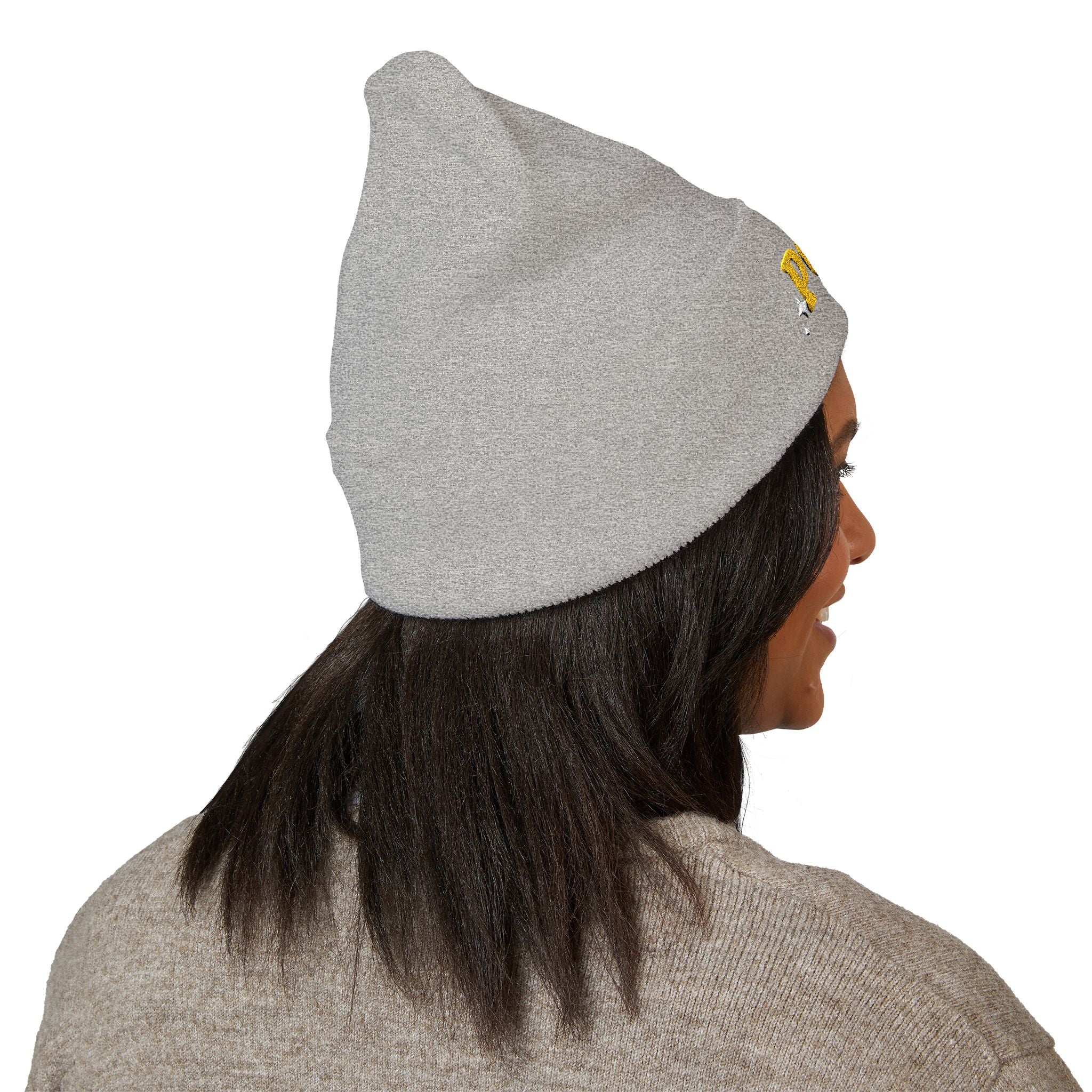 Poly Star Embroidered Cuffed Beanie