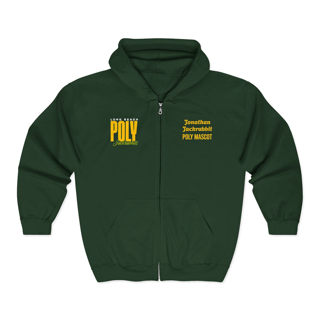 Personalizable Printed Long Beach Poly Jackrabbits Full‑Zip Hoodie
