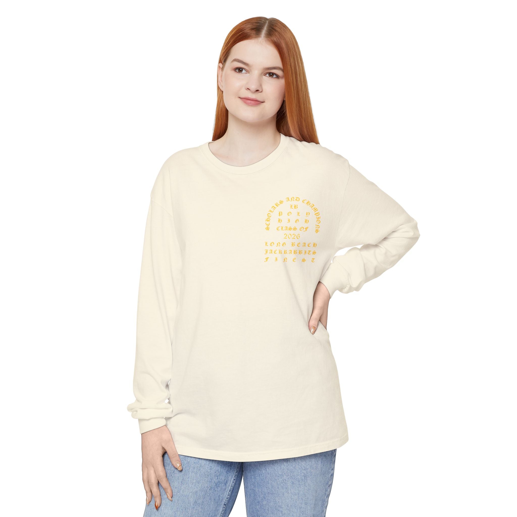 LB Poly Premium Personalizable "Graduation Year" OG Garment-Dyed Long Sleeve T-Shirt