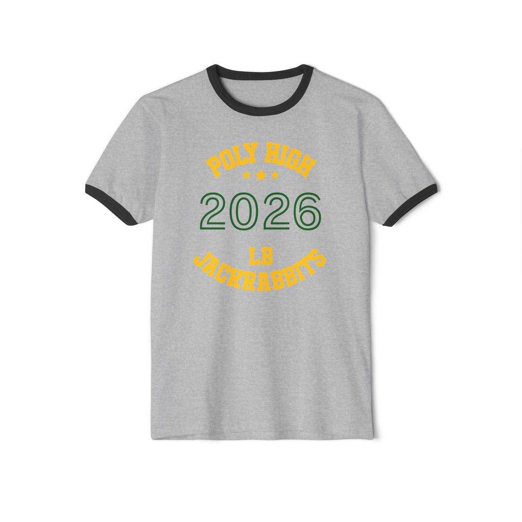 LB Poly Personalizable "Graduation Year" Badge Unisex Ringer T-Shirt