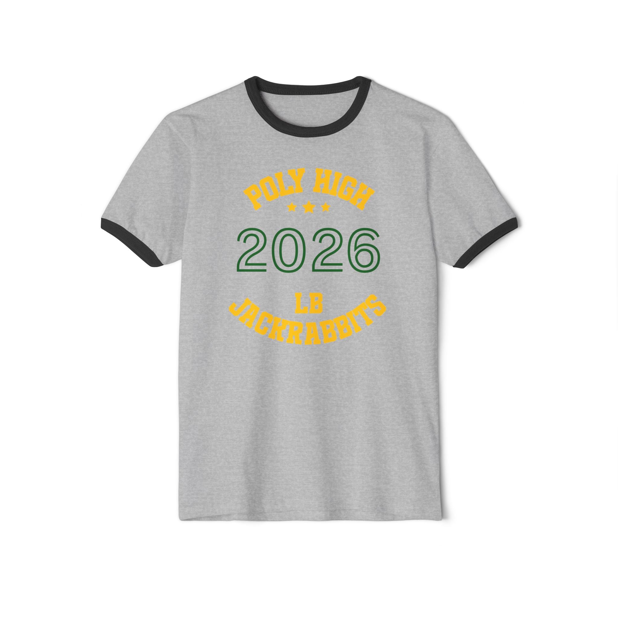 LB Poly Personalizable "Graduation Year" Badge Unisex Ringer T-Shirt
