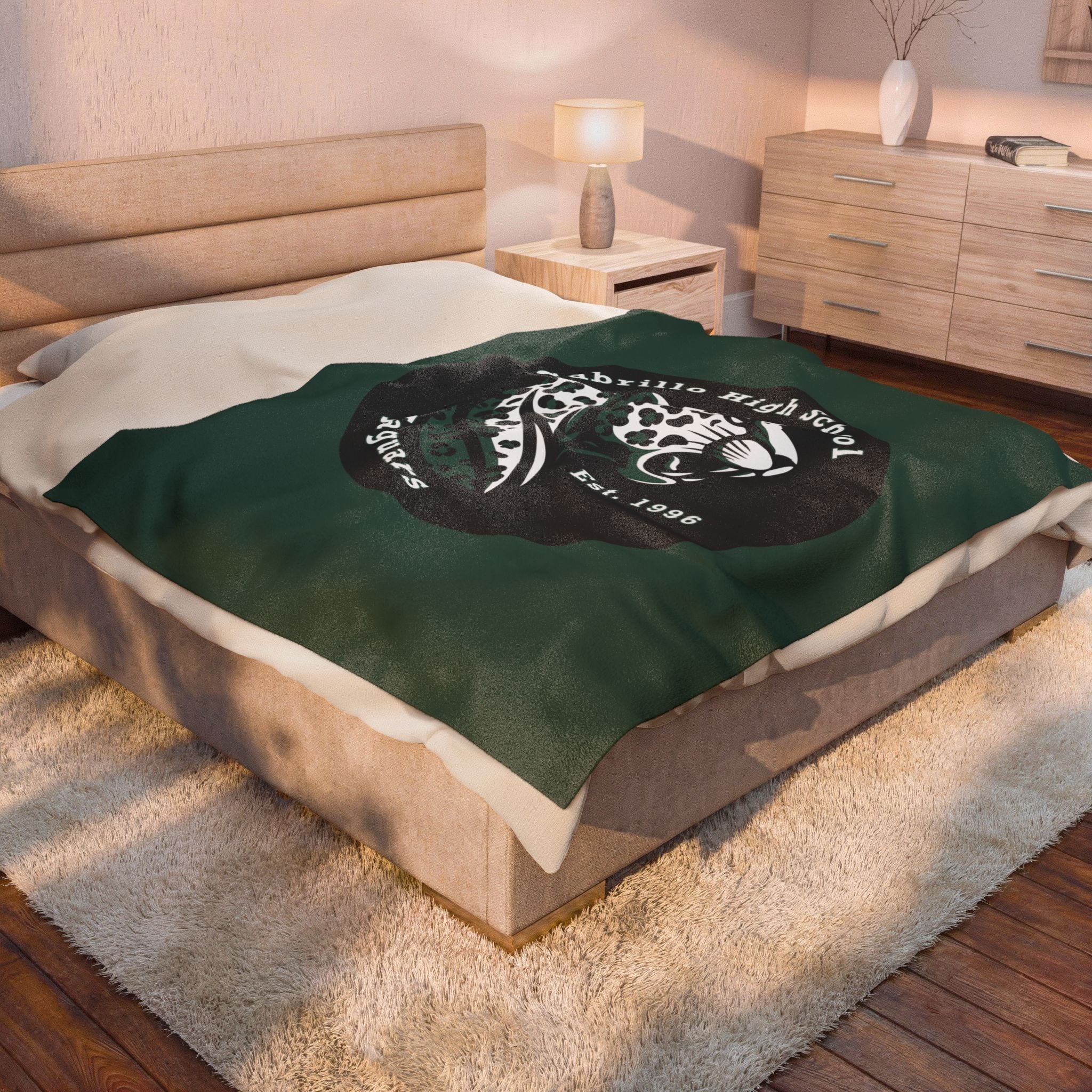 Long Beach Cabrillo Badge Velveteen Plush Blanket
