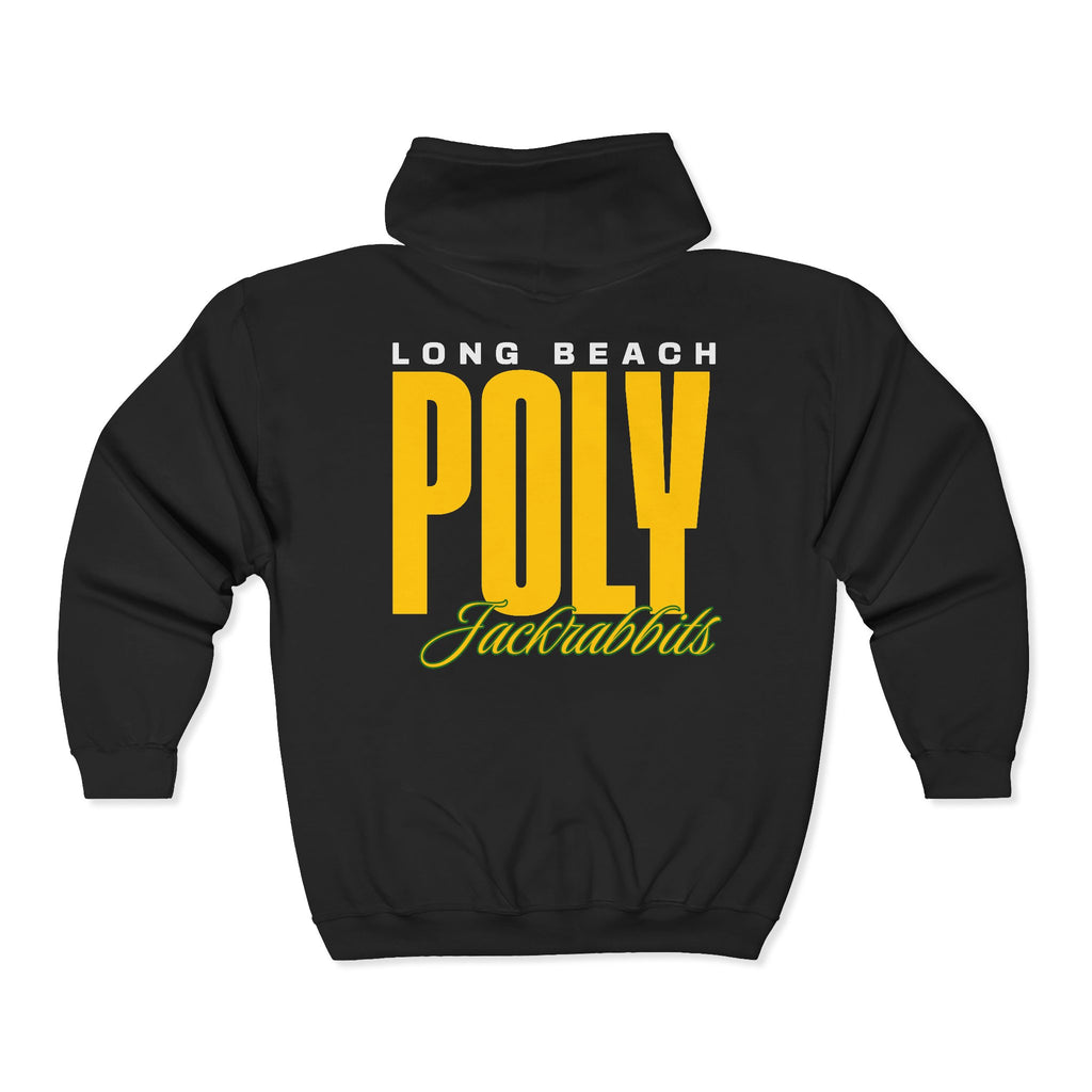 Personalizable Printed Long Beach Poly Jackrabbits Full‑Zip Hoodie