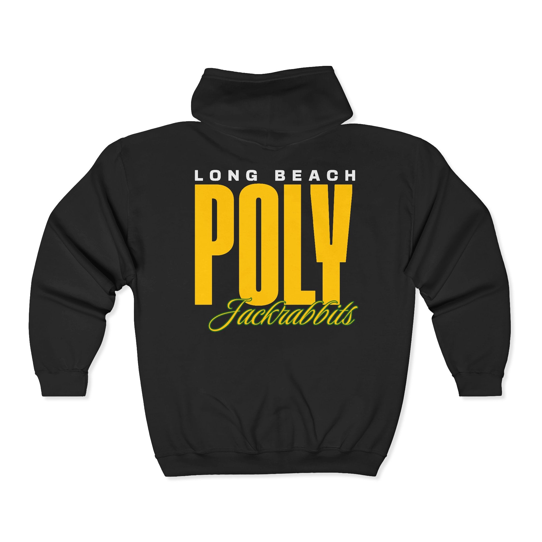 Personalizable Printed Long Beach Poly Jackrabbits Full‑Zip Hoodie