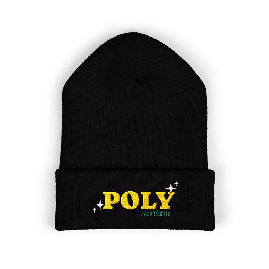 Poly Star Embroidered Cuffed Beanie