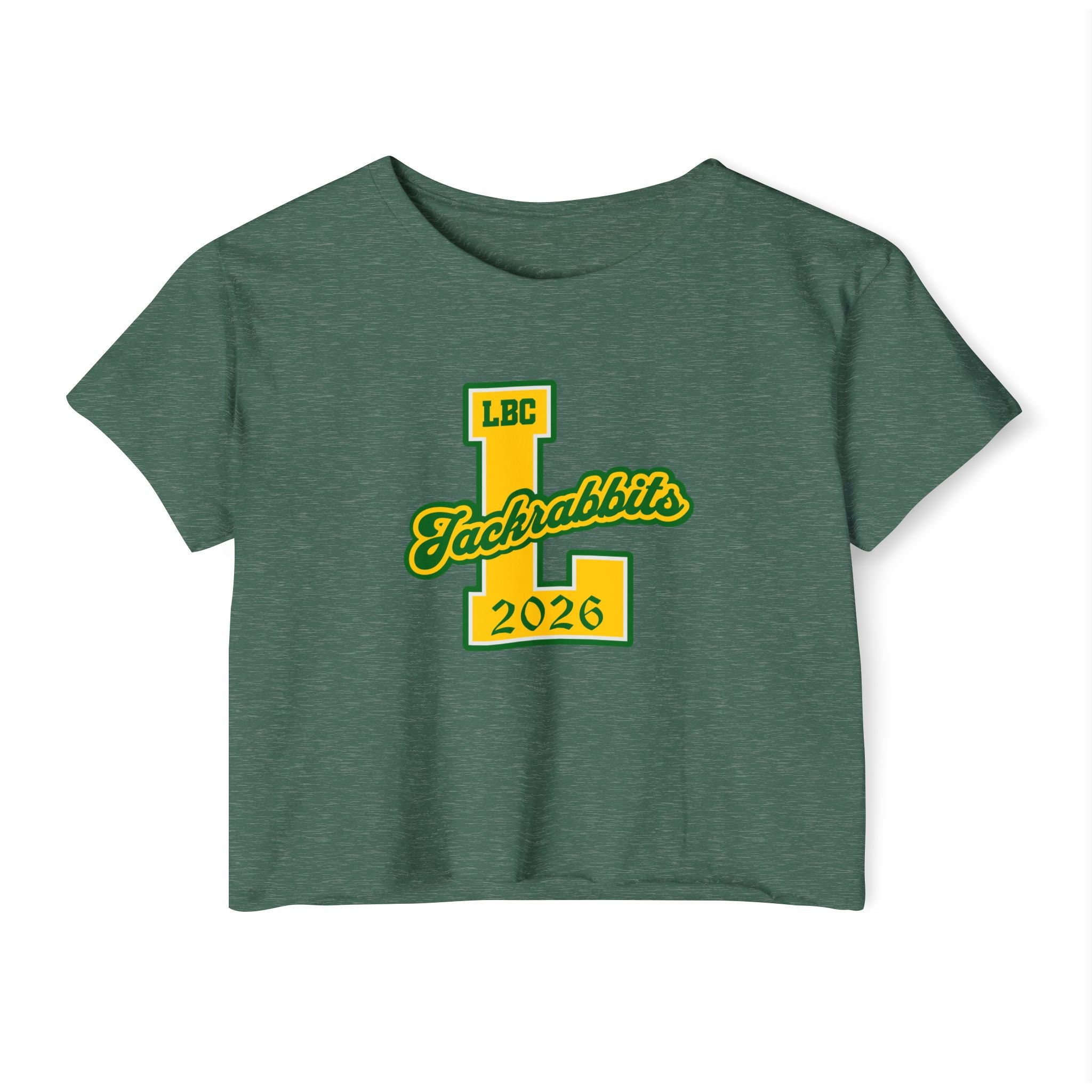LB Poly Personalizable "Graduation Year" Varsity Crop Top T-Shirt