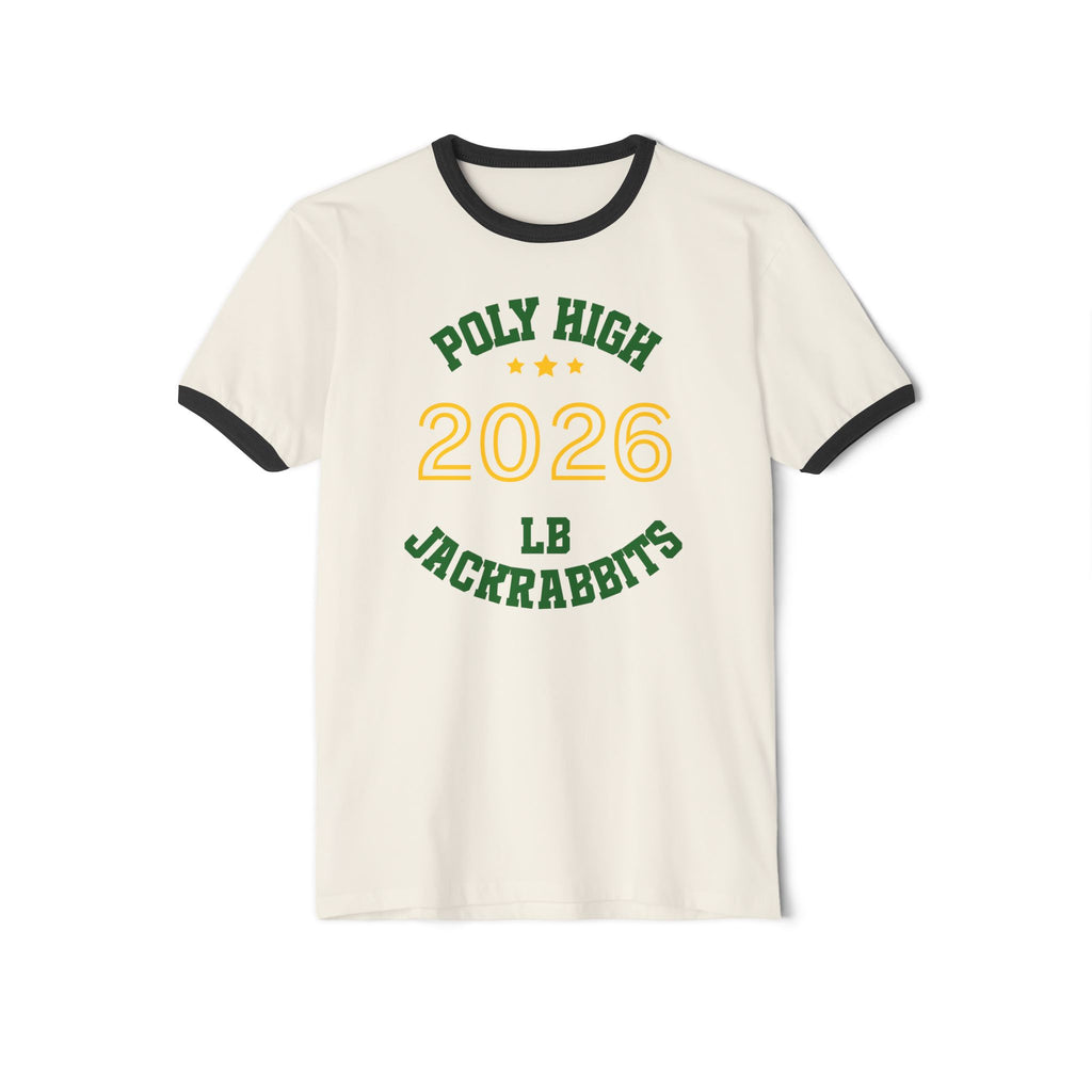 LB Poly Personalizable "Graduation Year" Badge Unisex Ringer T-Shirt
