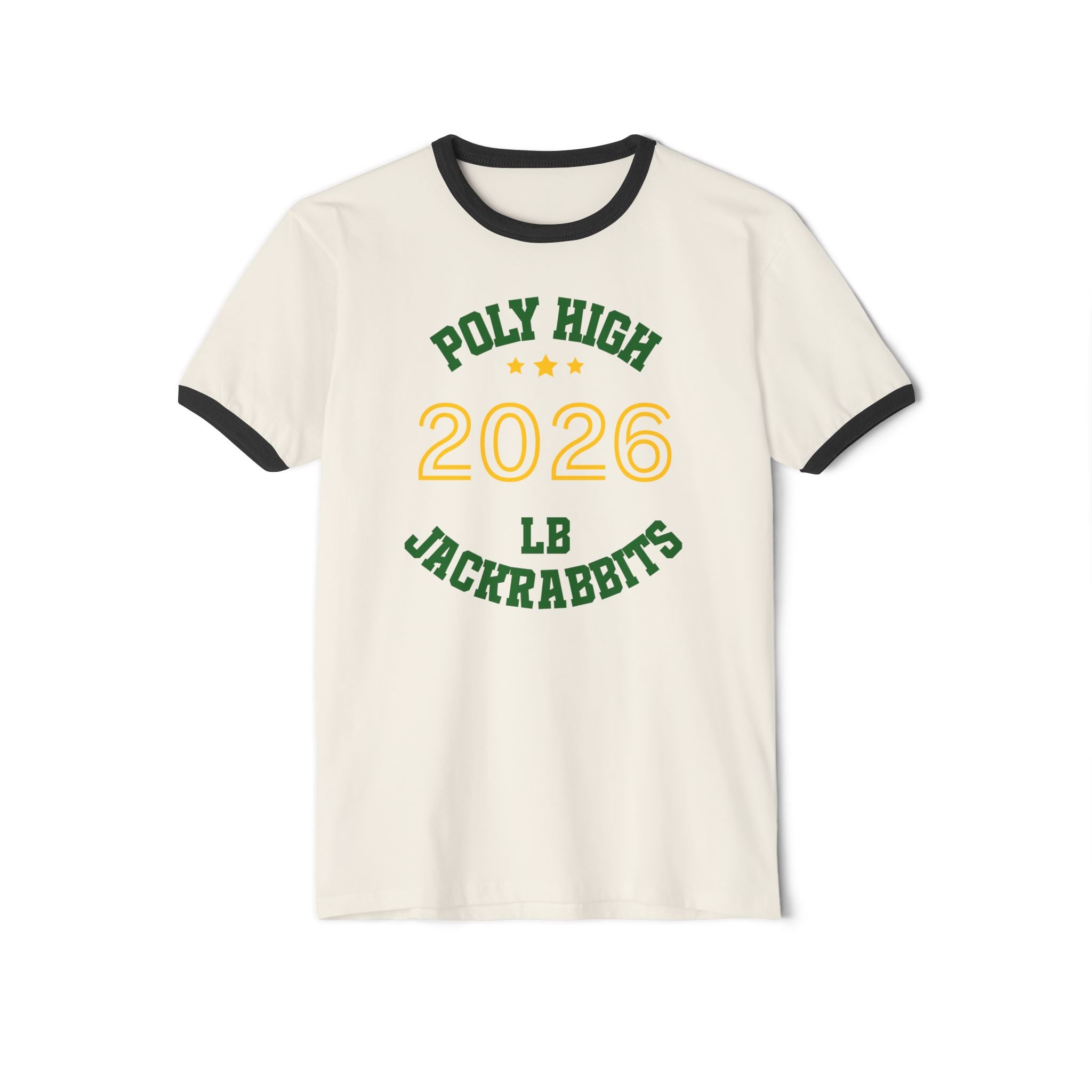 LB Poly Personalizable "Graduation Year" Badge Unisex Ringer T-Shirt