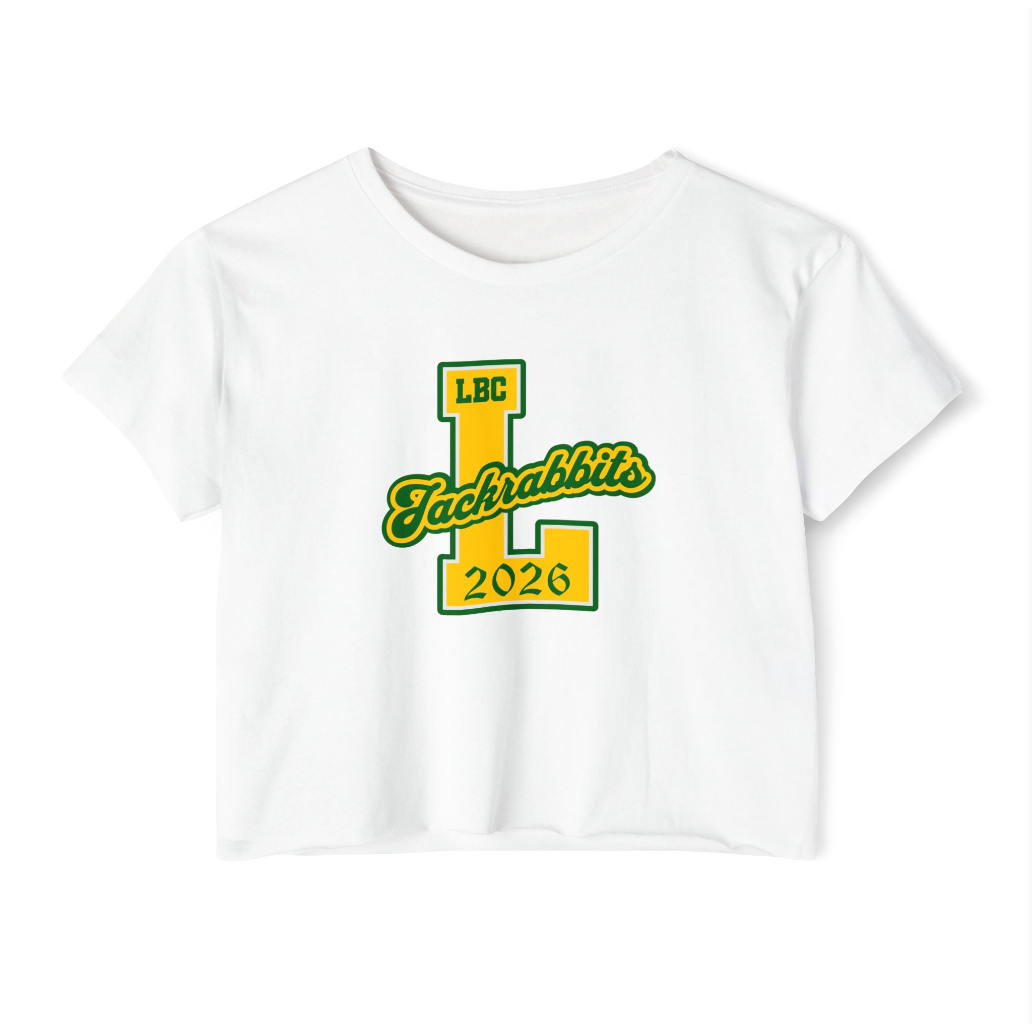 LB Poly Personalizable "Graduation Year" Varsity Crop Top T-Shirt