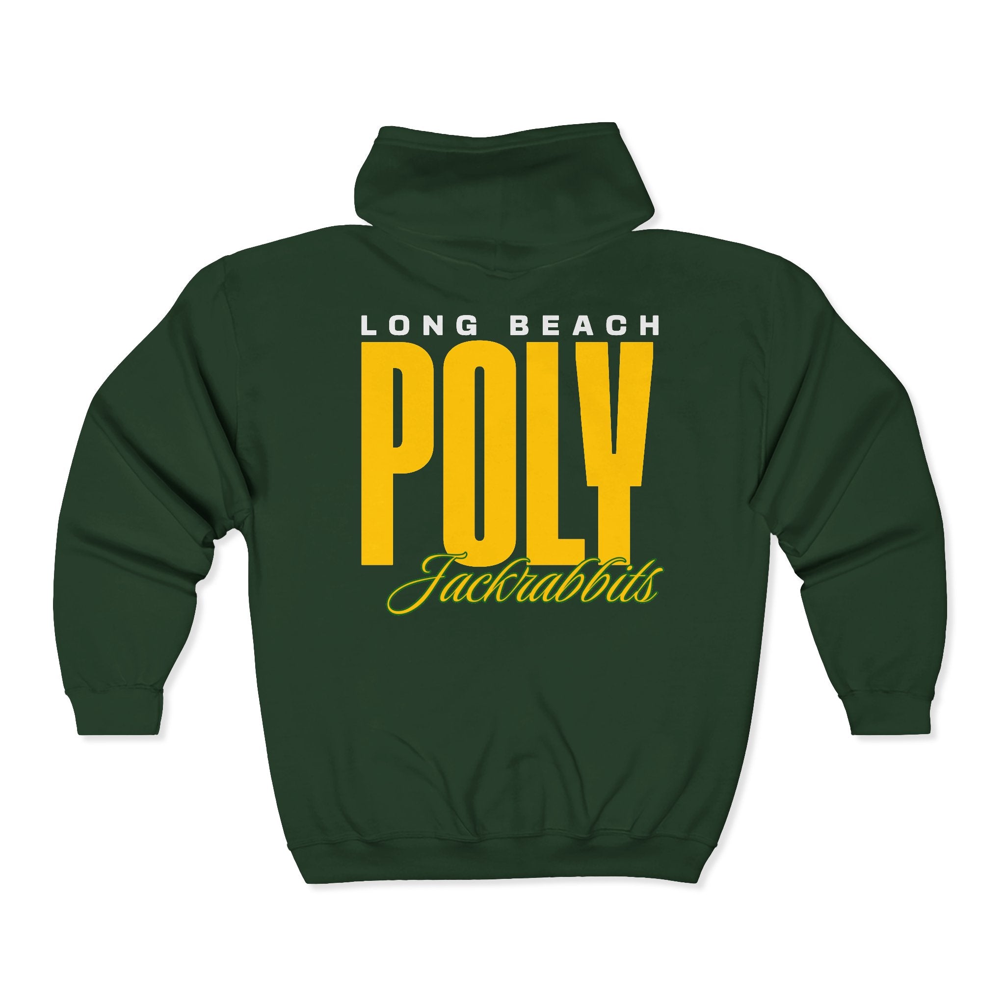Personalizable Printed Long Beach Poly Jackrabbits Full‑Zip Hoodie