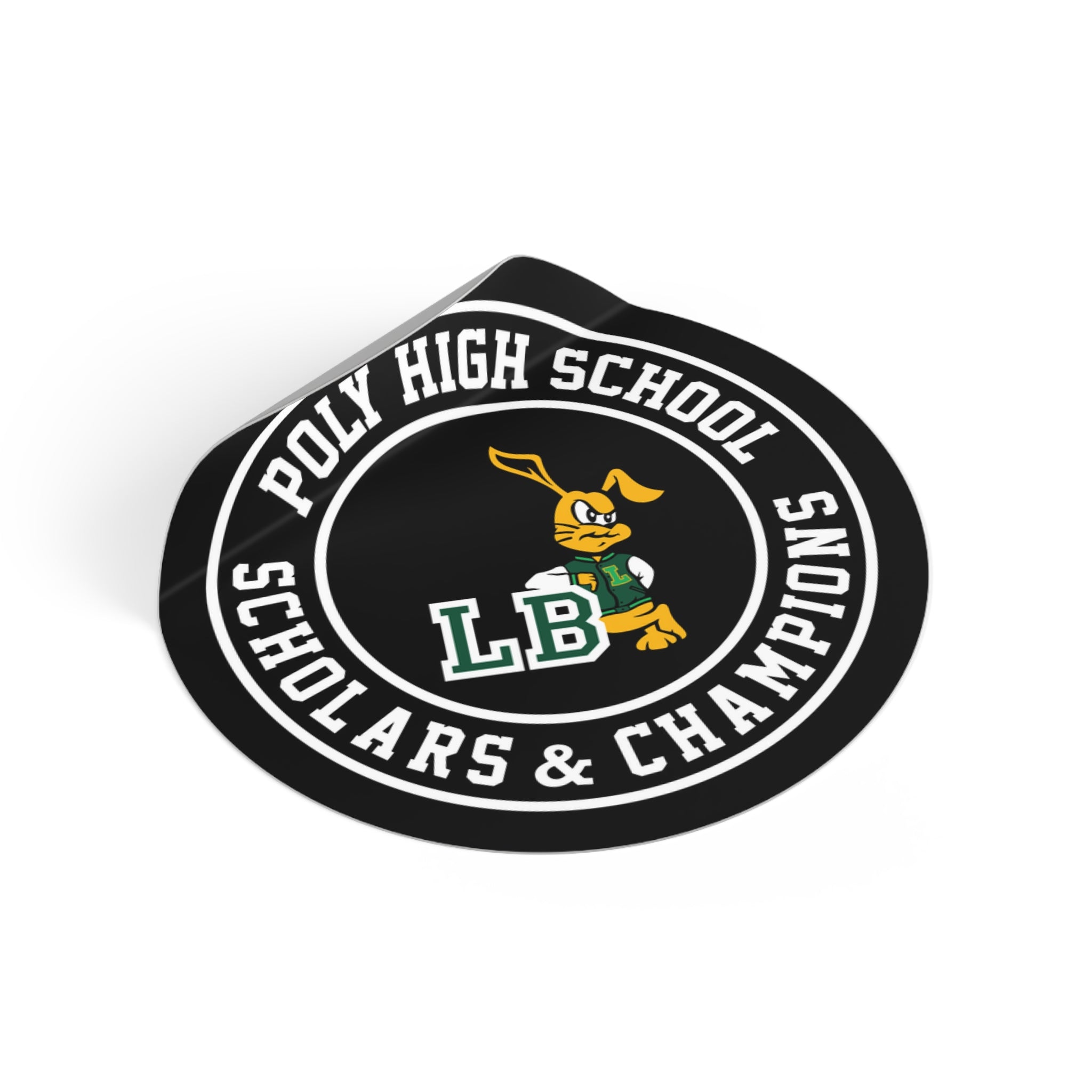 LB Poly Scholars and Champions Seal Round Stickers