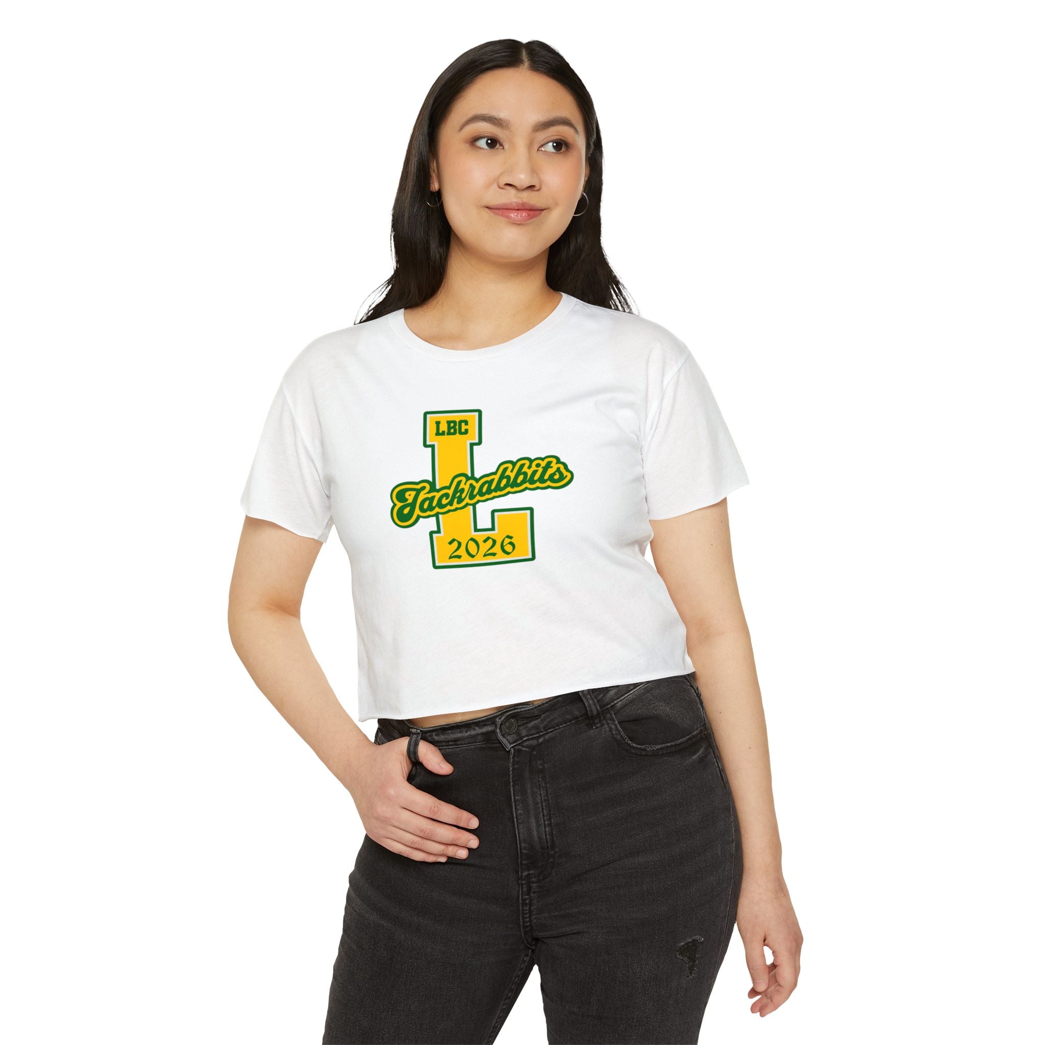 LB Poly Personalizable "Graduation Year" Varsity Crop Top T-Shirt